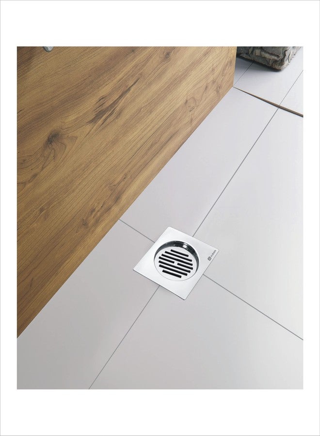 InBāth Floor Drainer/Grating Flat Cut Square with Cockroach Trap| Stainless Steel 304 Grade | 5 x 5 inches (OPLS-055 C) - Image 2